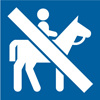 8.04.24BX  [no horseback non-motorized trail use symbol] 3"x3" decal blue/white