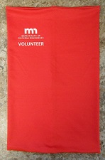 Volunteer Neck Gaiter. Red With White DNR Logo