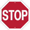 8.04.01A  STOP [octagon stop sign]12" x 12", white text on red background, poly-plastic with 3/8" h