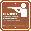 8.02.32A  Hunters Hunting is limited to: One party per station Within ten feet of station