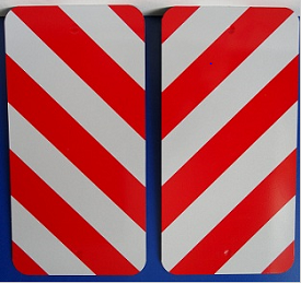 8.08.03A  3A.8.2 Barricade Markers-BM-L&BM-R Retroreflective Red and White Striped 12"X6" (L&R pr.)