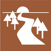 8.02.26X  [decal: trail with trees - trail recreational use symbol]