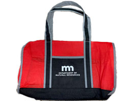 Enviro-Friendly Reusable Duffle Bag with DNR Logo-Red