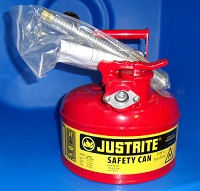 Safety Gas Can - 1 gal w/spout and 1" flex hose