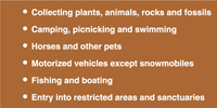 8.02.05E  [decal: alternate rule list not banning dogs, snowmobiles, hunting, and trapping]