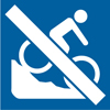 8.04.24DX  [no mountain bike symbol non-motorized trail use symbol] 3"x3" decal blue/white