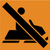 8.04.22AXS  [no snowmobiles - trail use symbol] 12"x12" poly plastic sign orange/black