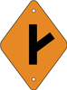 8.04.08D  [right "Y" junction symbol]  9" x 12" or 12" x 18", black symbol on yellow or orange back