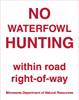 8.06.15  No Waterfowl Hunting within road right-of-way