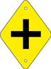 8.04.08A intersection symbol 9"x12" or 12"x18" black symbol on yellow or orange background