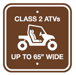 8.04.22G [Class 2 ATVs, up to 65" wide] 12"x12" sign brown/white