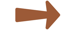 8.05.13F  [brown directional arrow decal], 8" x 4"
