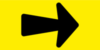 8.05.13C  [black directional arrow on yellow background decal], 10" x 5"